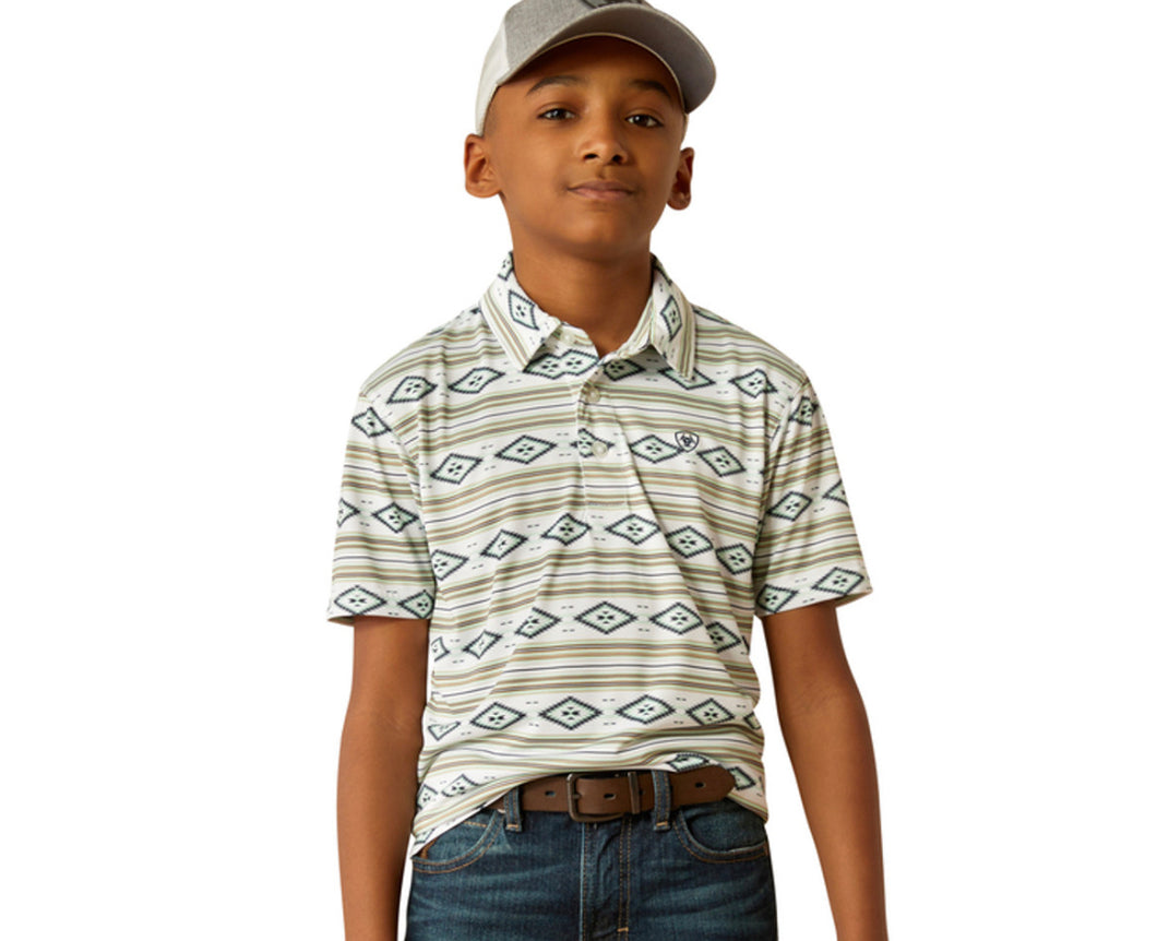 Boys All Over White Serape Print Short Sleeve