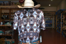 Load image into Gallery viewer, R&amp;R Charcoal Aztec Polo
