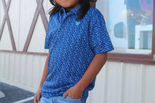 Load image into Gallery viewer, Ariat Boys All Over Blue Depths Short Sleeve Polo
