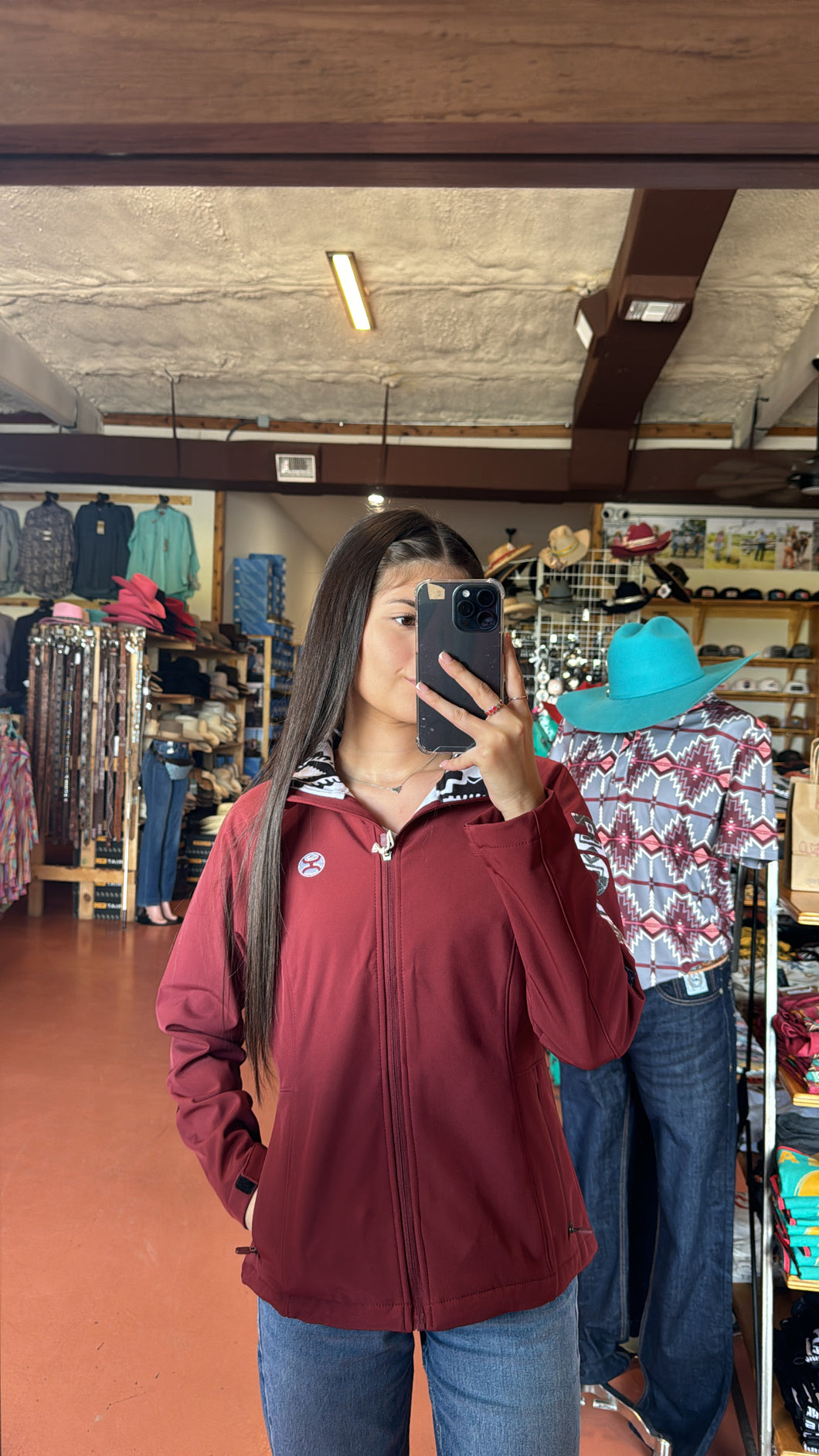 Hooey Women’s Maroon Soft-shell Jacket