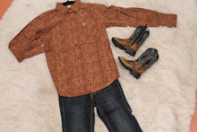 Load image into Gallery viewer, Youth Cinch Brown Paisley Long Sleeve
