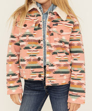 Load image into Gallery viewer, Wrangler West Girls Sherpa Aztec Jacket- Pink
