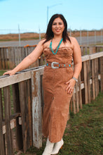 Load image into Gallery viewer, Denim Strapless Maxi Dress- Camel
