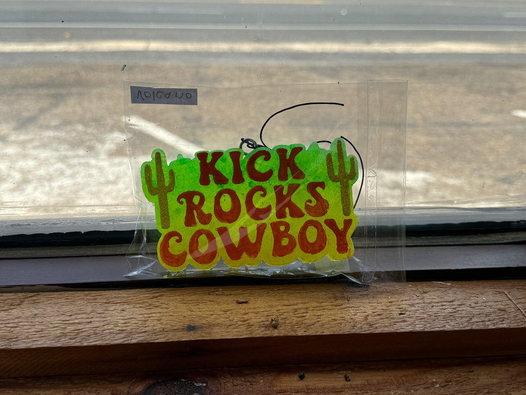 Kick Rocks Cowboy Freshie- Pink/Green