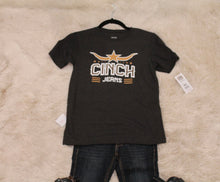 Load image into Gallery viewer, Boys Cinch Jeans charcoal Short Sleeve Tee
