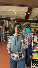 Load image into Gallery viewer, Hooey Women’s Blue/Burgundy Hoodie
