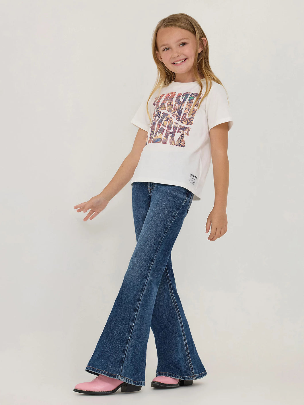 Lainey Wilson X Wrangler Girls Bell Bottoms- Dark Wash