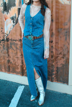 Load image into Gallery viewer, Rock &amp; Roll Denim Studded Maxi Skirt
