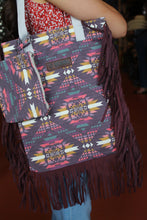 Load image into Gallery viewer, R&amp;R Aztec Print Bag w/ Fringe (2 styles)
