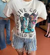 Load image into Gallery viewer, Long Live Cowgirls Fringe Oversized Tee
