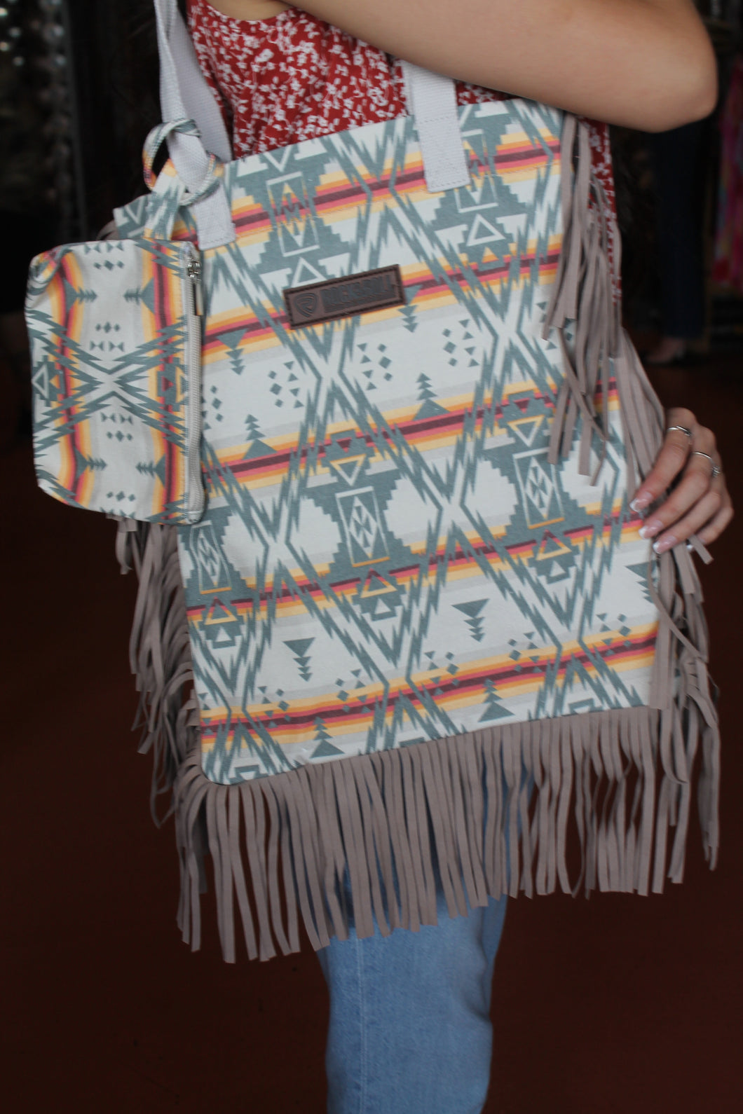 R&R Aztec Print Bag w/ Fringe (2 styles)