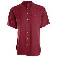 Load image into Gallery viewer, YOUTH &quot;SOL&quot; MAROON SHORT SLEEVE PEARL SNAP SHIRT
