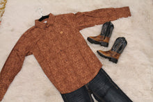 Load image into Gallery viewer, Youth Cinch Brown Paisley Long Sleeve
