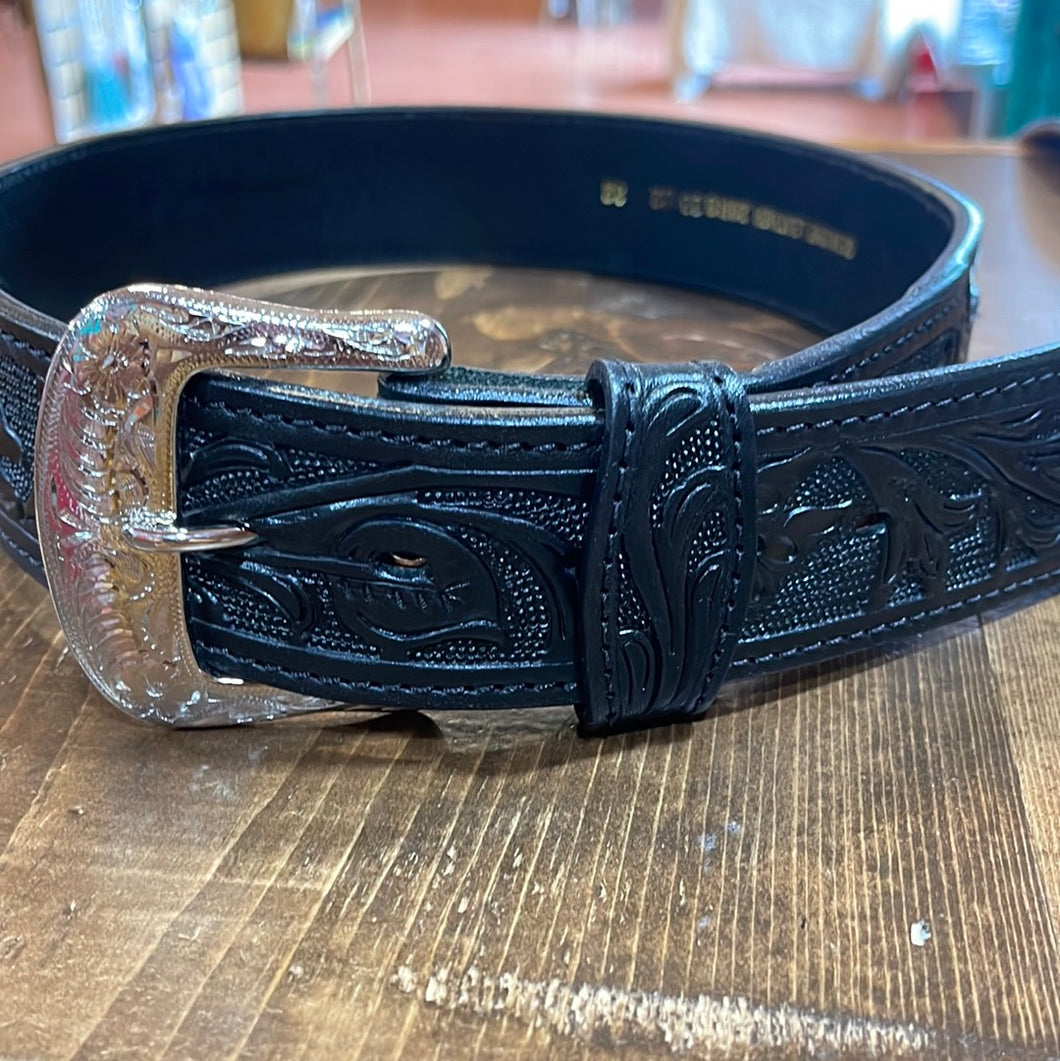 Black Basket Weave Beaded Belt