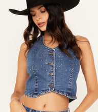 Load image into Gallery viewer, Rock &amp; Roll Denim Studded Vest
