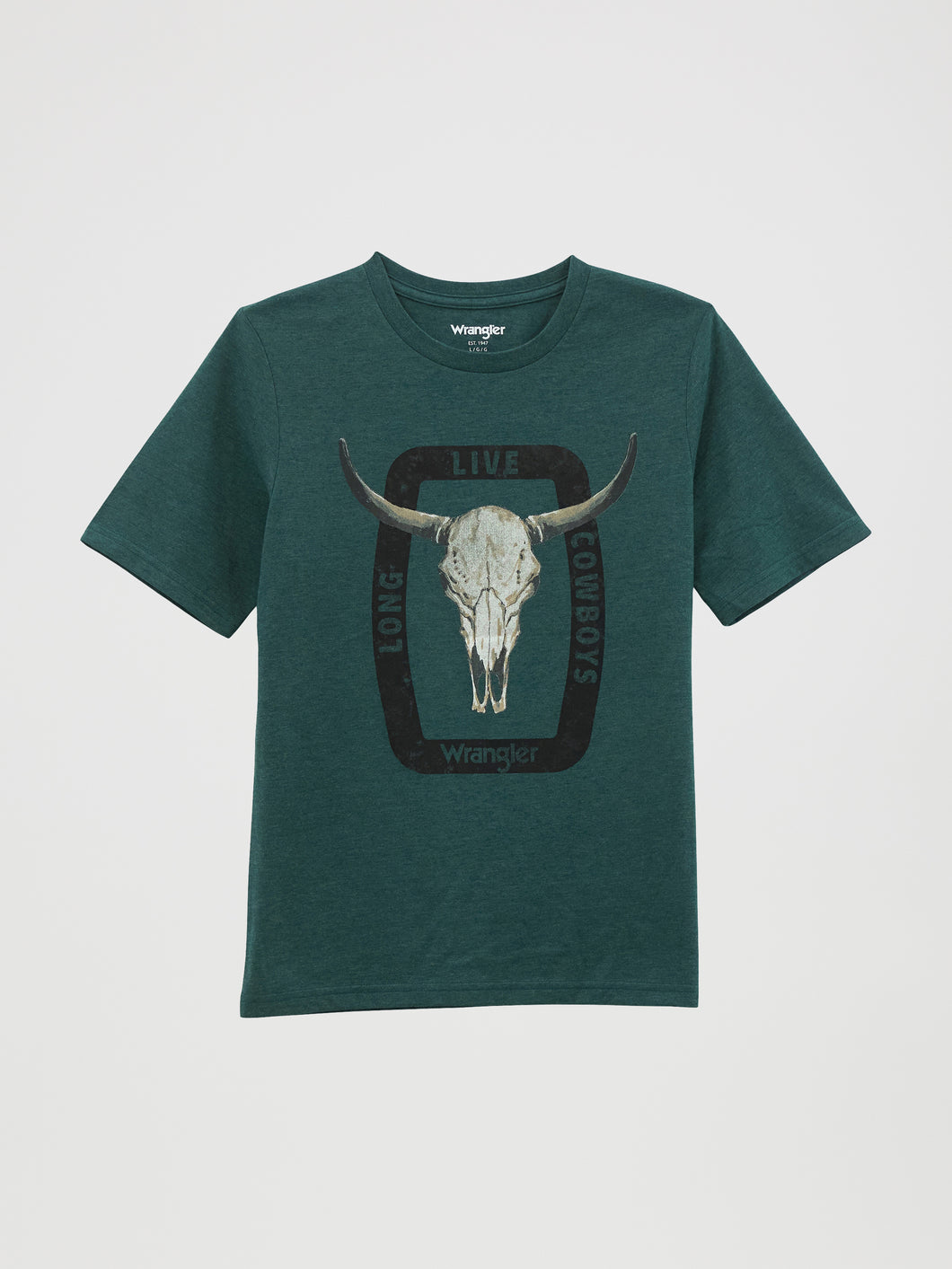 Wrangler Long Live Tee- Bull Skull