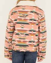 Load image into Gallery viewer, Wrangler West Girls Sherpa Aztec Jacket- Pink
