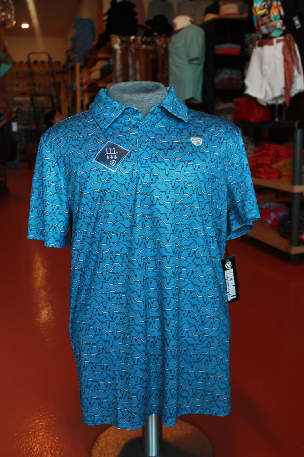 R&R Blue Longhorn Polo