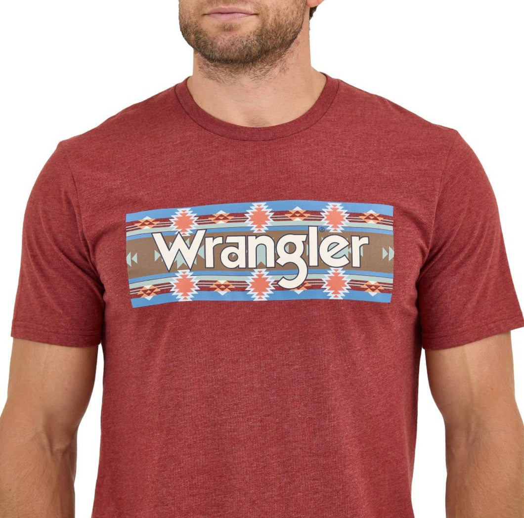 Wrangler Men’s Box Aztec Print Tee