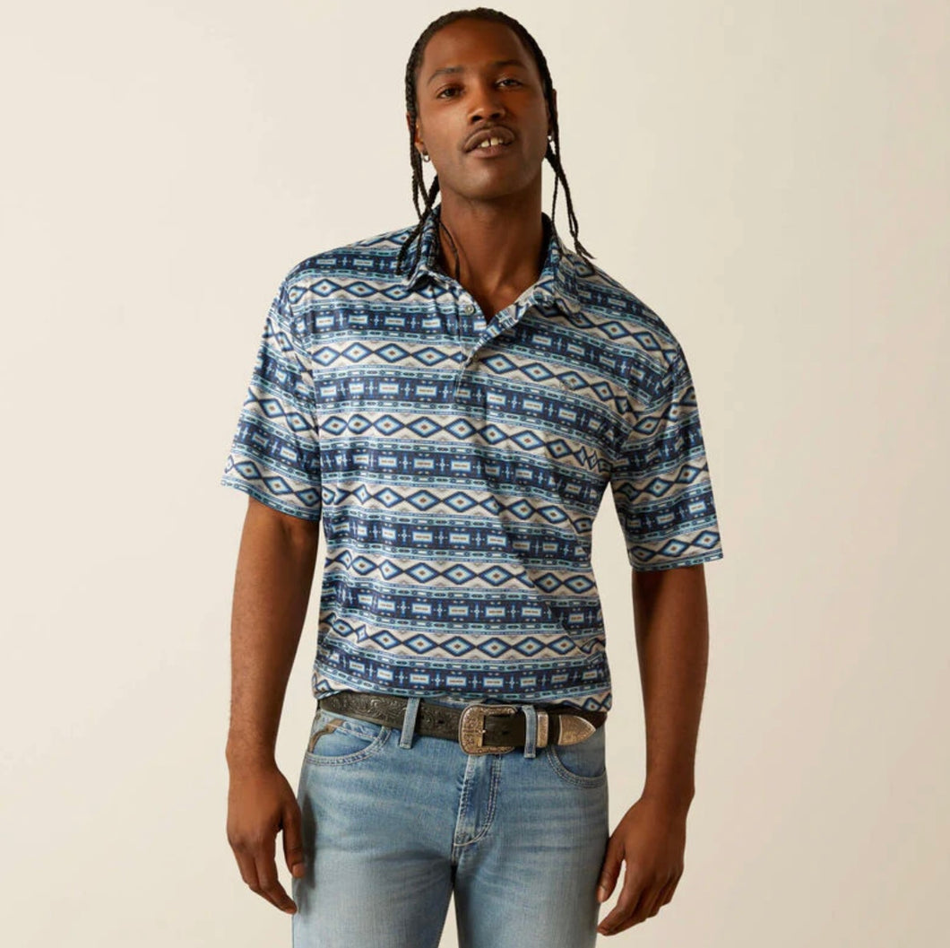 Men’s Ariat Blue SouthWest SS Polo