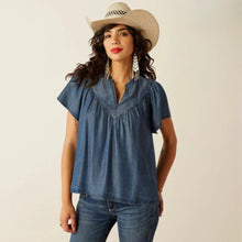 Load image into Gallery viewer, Women’s Ariat Emma Medium Blue Top
