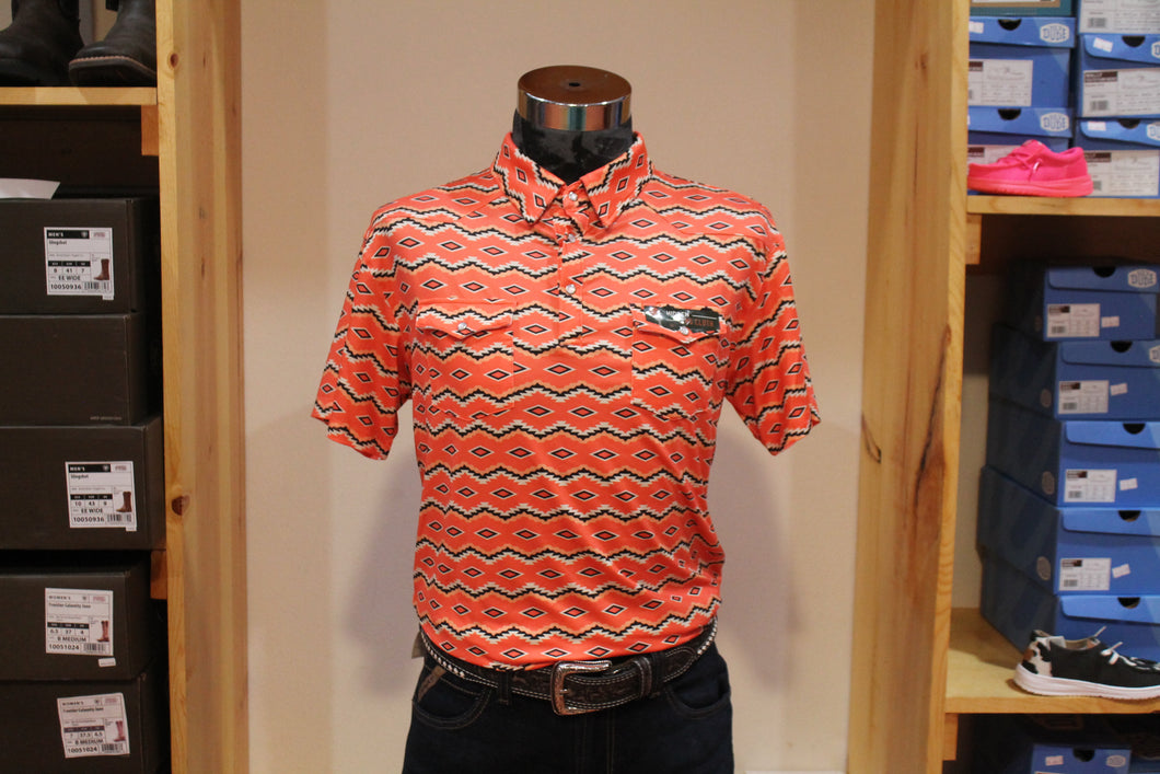 Men’s Coral Aztec RD Short Sleeve Polo