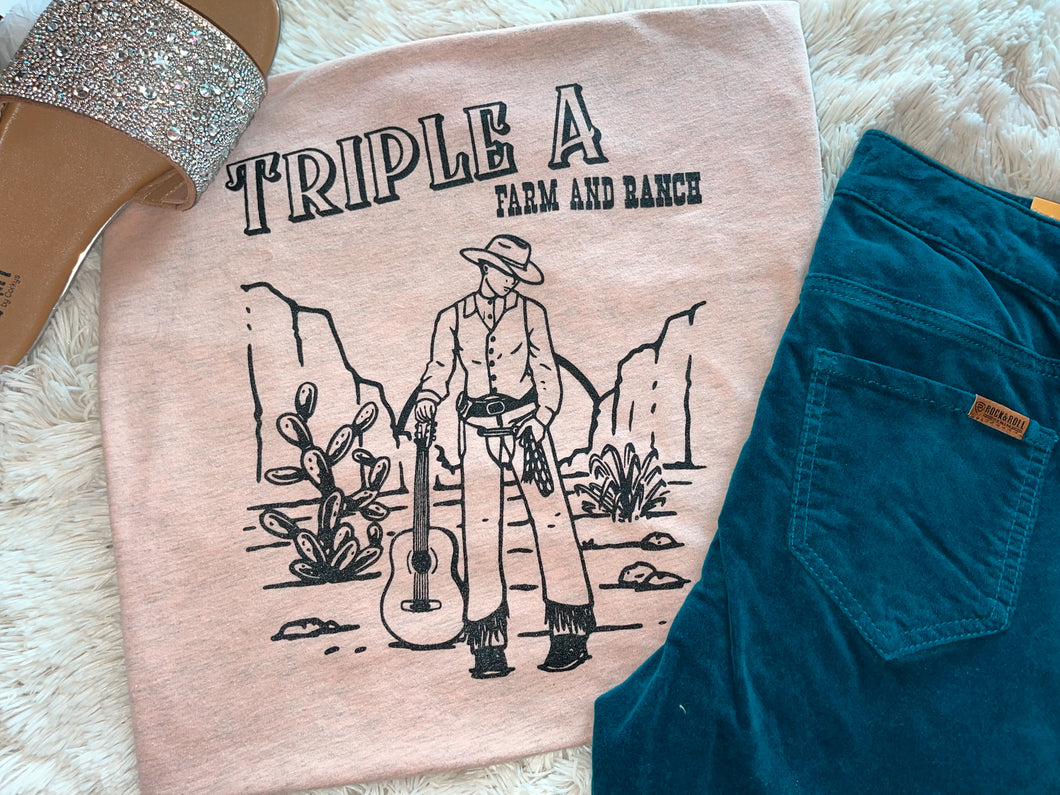 Triple A Farm and Ranch Pink Desert Tee