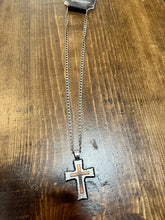 Load image into Gallery viewer, Twister 2 Toned Cross Necklace
