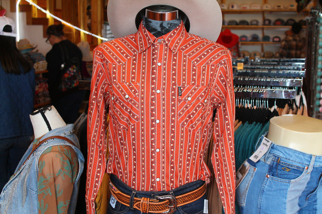 Men’s Cinch Orange flower Long Sleeve