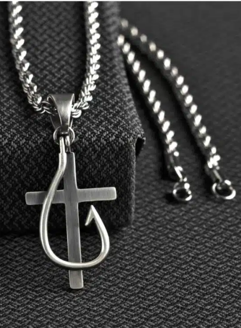 Twister Cross and Hook Necklace