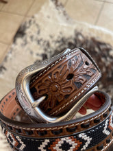 Load image into Gallery viewer, Nocona Men&#39;s Black and Brown Embroidered Belt
