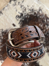 Load image into Gallery viewer, Nocona Men&#39;s Black and Brown Embroidered Belt
