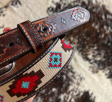 Load image into Gallery viewer, Men&#39;s Tooled Aztec Belt
